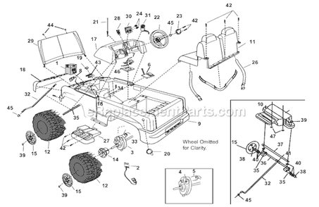 Page A Diagram and Parts List for B1476-9993 Before 03/24/203 Power Wheels Ride-On Cars
